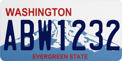 WA license plate ABW1232