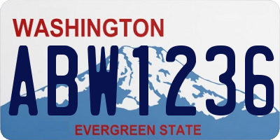 WA license plate ABW1236