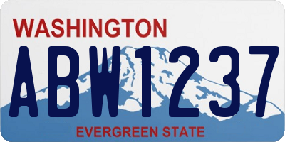 WA license plate ABW1237