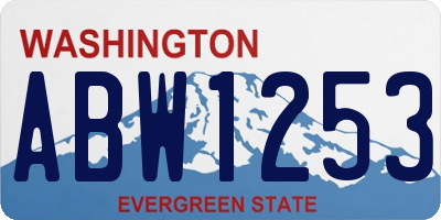 WA license plate ABW1253