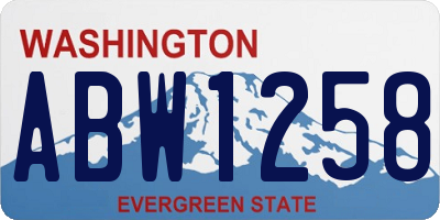 WA license plate ABW1258