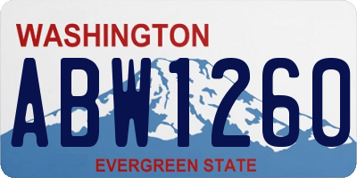 WA license plate ABW1260