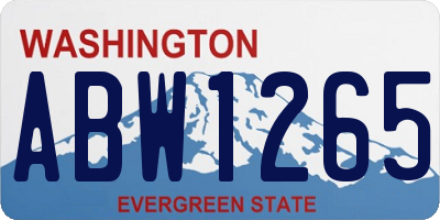 WA license plate ABW1265