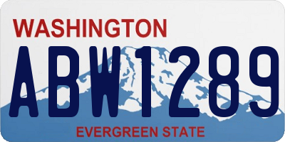 WA license plate ABW1289