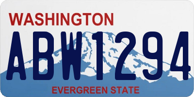 WA license plate ABW1294