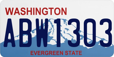 WA license plate ABW1303