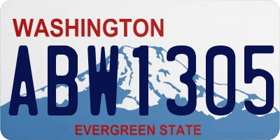 WA license plate ABW1305