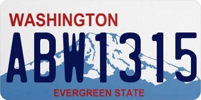 WA license plate ABW1315