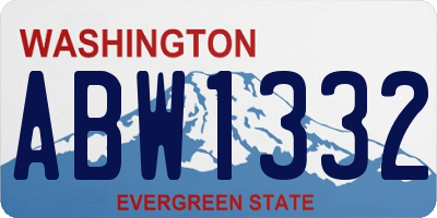 WA license plate ABW1332