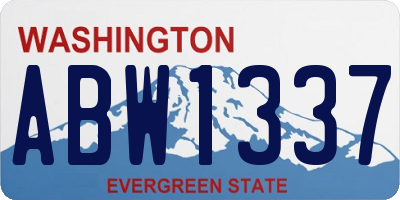 WA license plate ABW1337