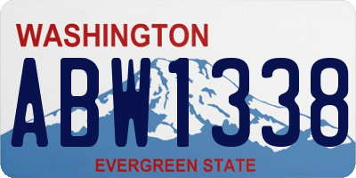 WA license plate ABW1338