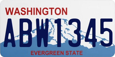 WA license plate ABW1345