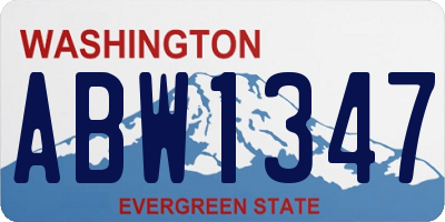 WA license plate ABW1347
