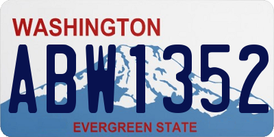 WA license plate ABW1352