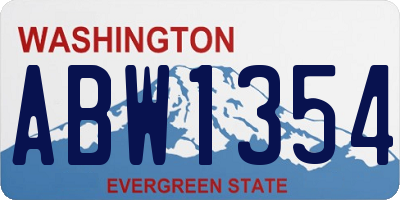 WA license plate ABW1354