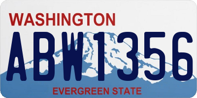 WA license plate ABW1356