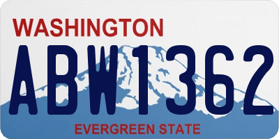 WA license plate ABW1362