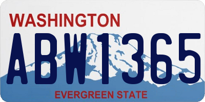 WA license plate ABW1365