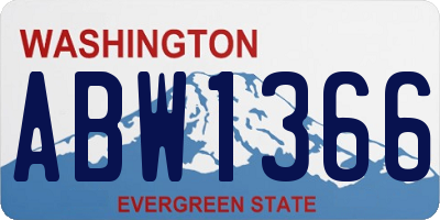 WA license plate ABW1366