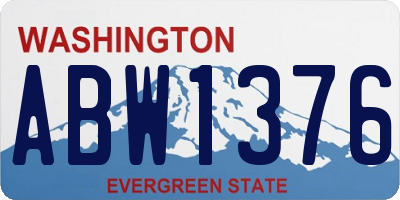 WA license plate ABW1376