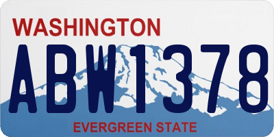 WA license plate ABW1378