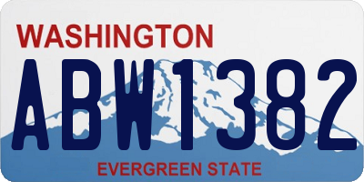 WA license plate ABW1382