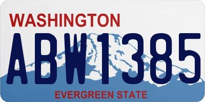 WA license plate ABW1385