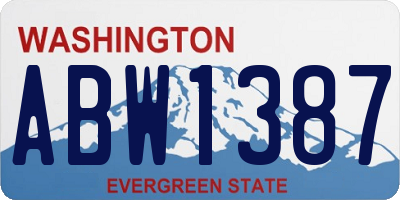WA license plate ABW1387