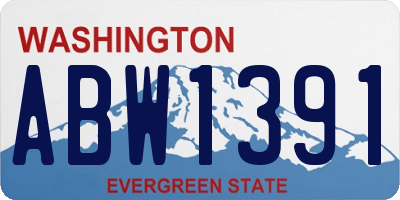 WA license plate ABW1391