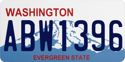 WA license plate ABW1396