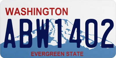 WA license plate ABW1402