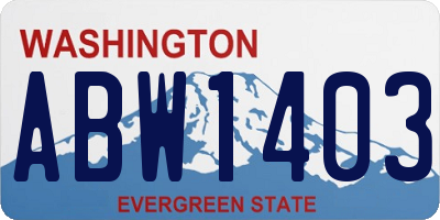 WA license plate ABW1403