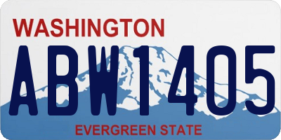 WA license plate ABW1405