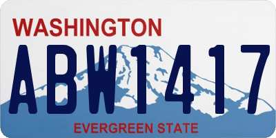 WA license plate ABW1417