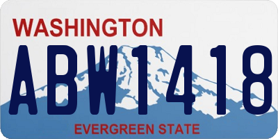 WA license plate ABW1418
