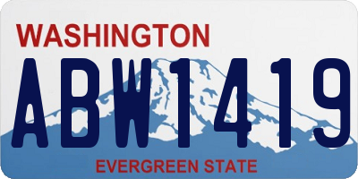 WA license plate ABW1419