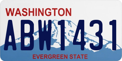 WA license plate ABW1431
