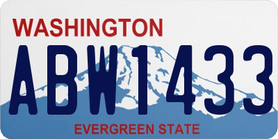 WA license plate ABW1433