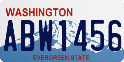 WA license plate ABW1456