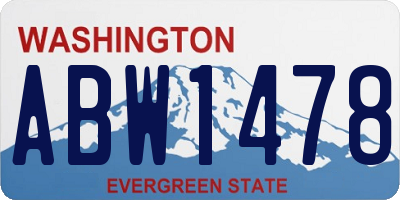 WA license plate ABW1478