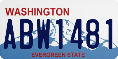 WA license plate ABW1481