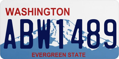 WA license plate ABW1489