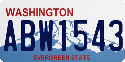 WA license plate ABW1543