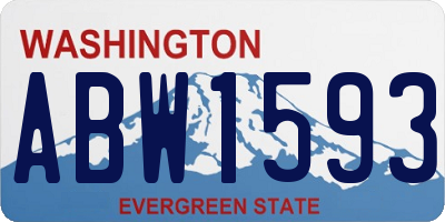 WA license plate ABW1593