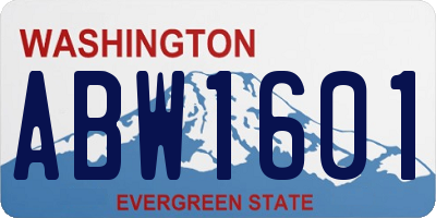 WA license plate ABW1601