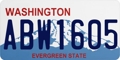 WA license plate ABW1605