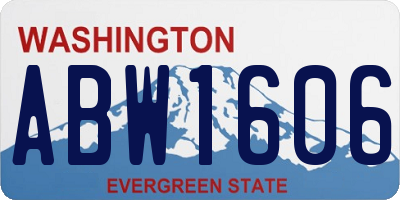 WA license plate ABW1606