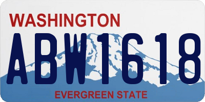 WA license plate ABW1618