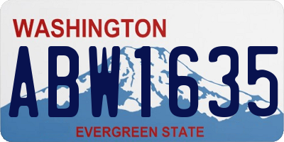 WA license plate ABW1635