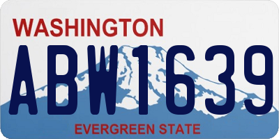WA license plate ABW1639
